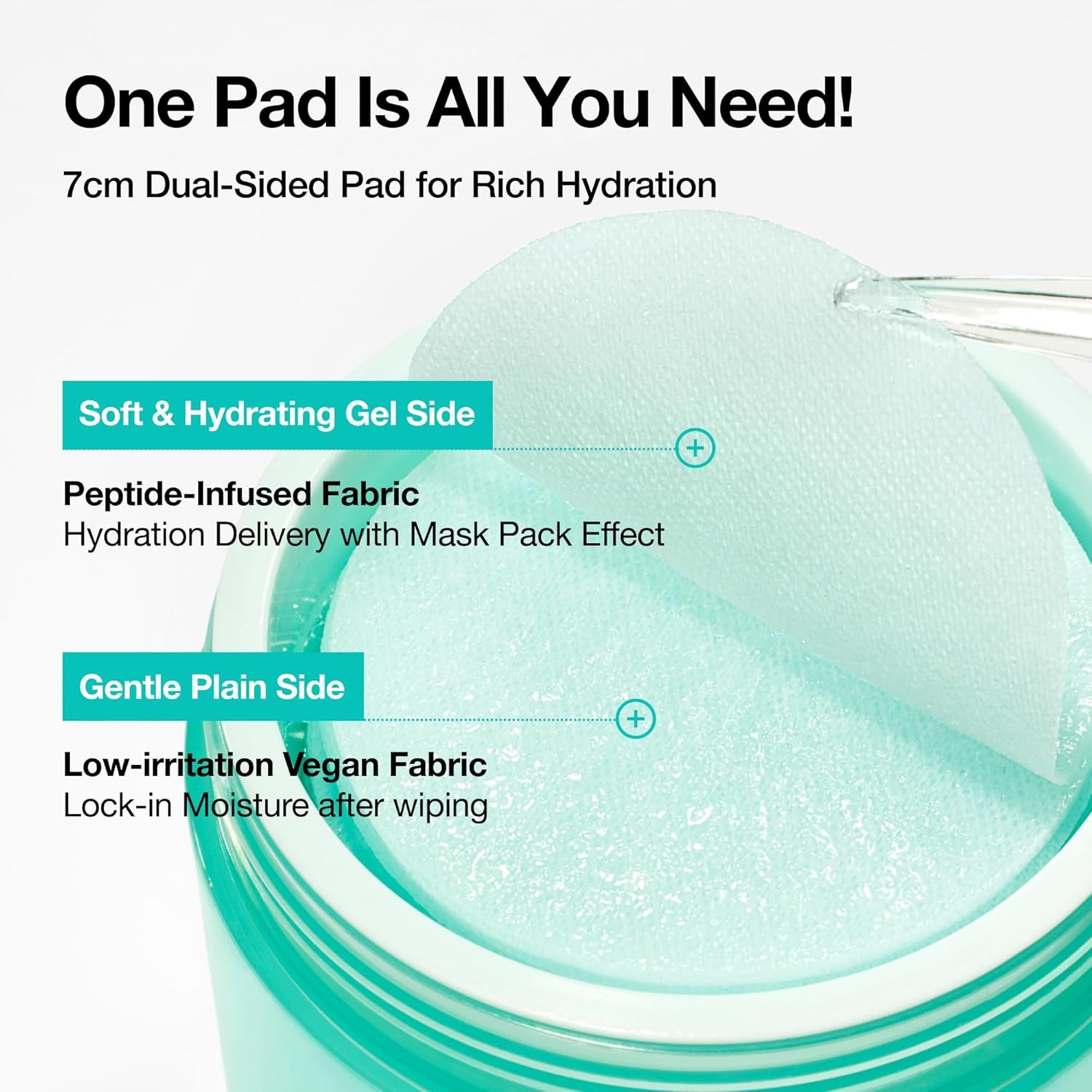 PDRN 100 Hyaluronic Acid, Hydrating Dual-Textured Toner Pads, Salmon DNA & Collagen Face for Glass Skin Glow & Makeup Prep, Sensitive & Dry Skin, Korean Skincare, 6.1 Fl Oz, 60 Count