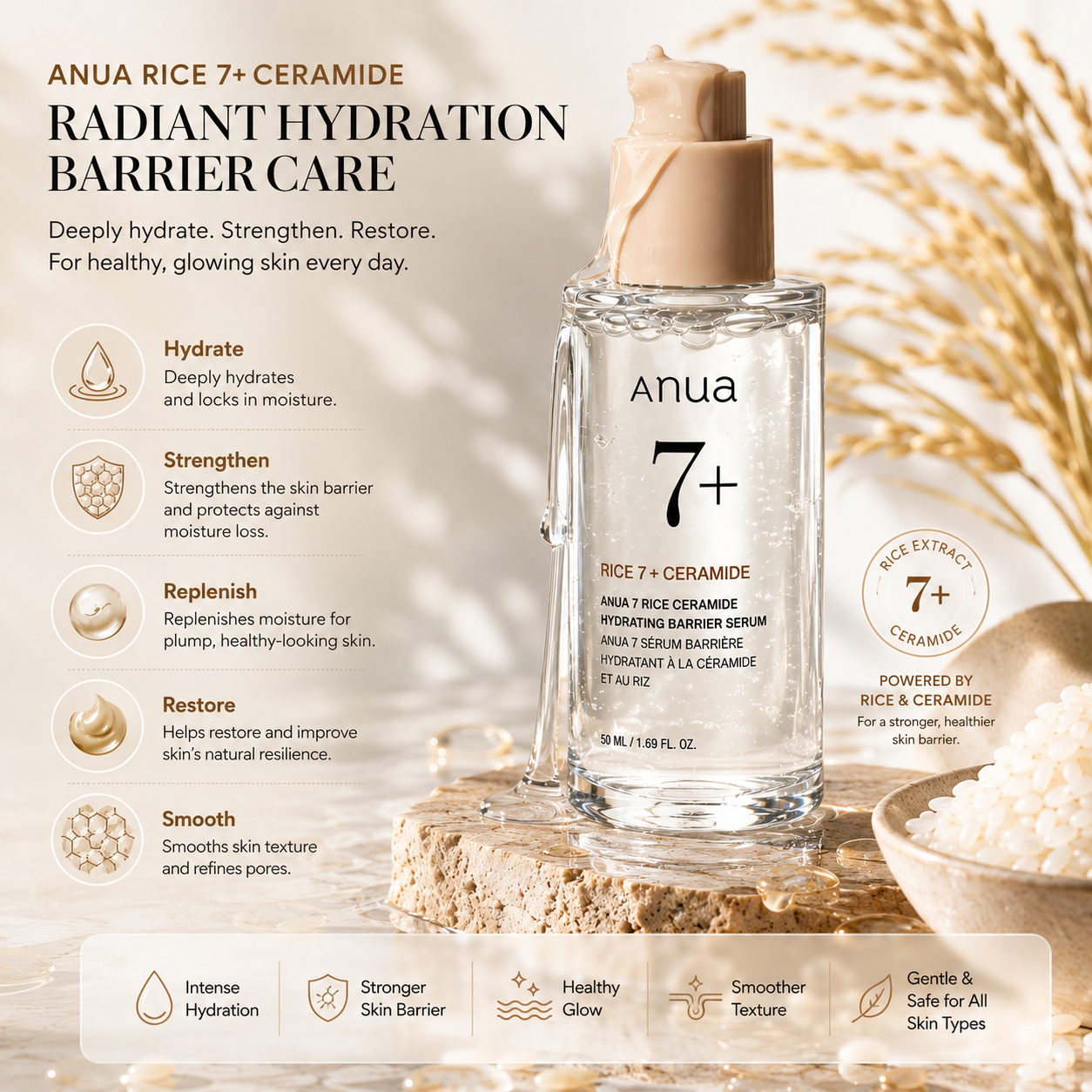 ANUA Rice Ceramide Moisture Barrier Serum