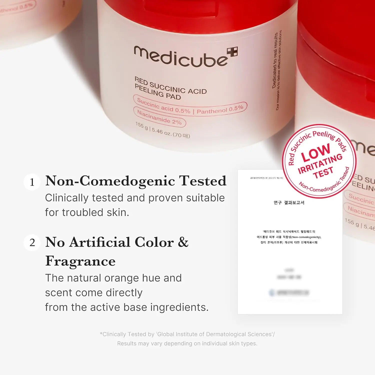 MEDICUBE Red Succinic Acid Exfoliating Facial Peeling Pads
