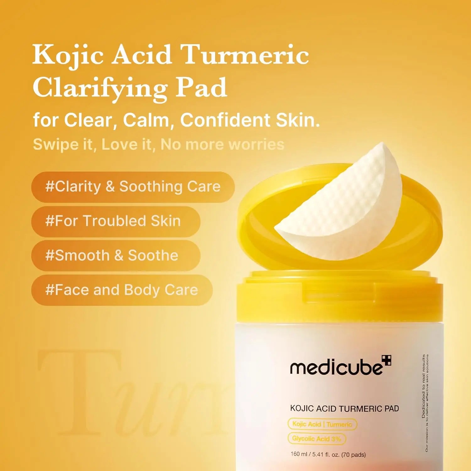 MEDICUBE Kojic Acid Turmeric Clarifying Toner Pads