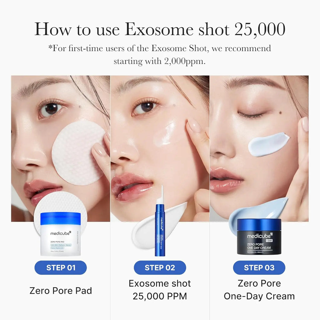 MEDICUBE Zero Exome Shot Spicule (25,000 PPM) Skin Booster Facial Serum