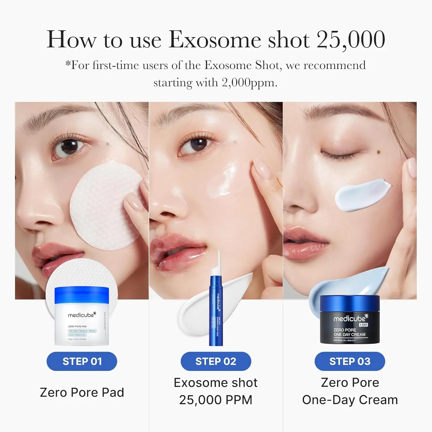 MEDICUBE Zero Exome Shot Spicule (25,000 PPM) Skin Booster Facial Serum