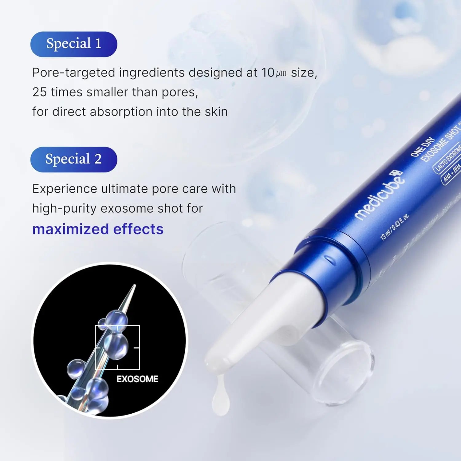 MEDICUBE Zero Exome Shot Spicule (25,000 PPM) Skin Booster Facial Serum