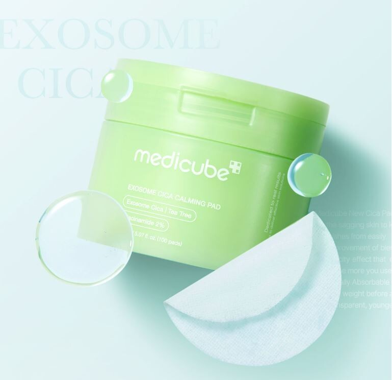 MEDICUBE Exosome CICA Tea Tree Calming Toner Pads