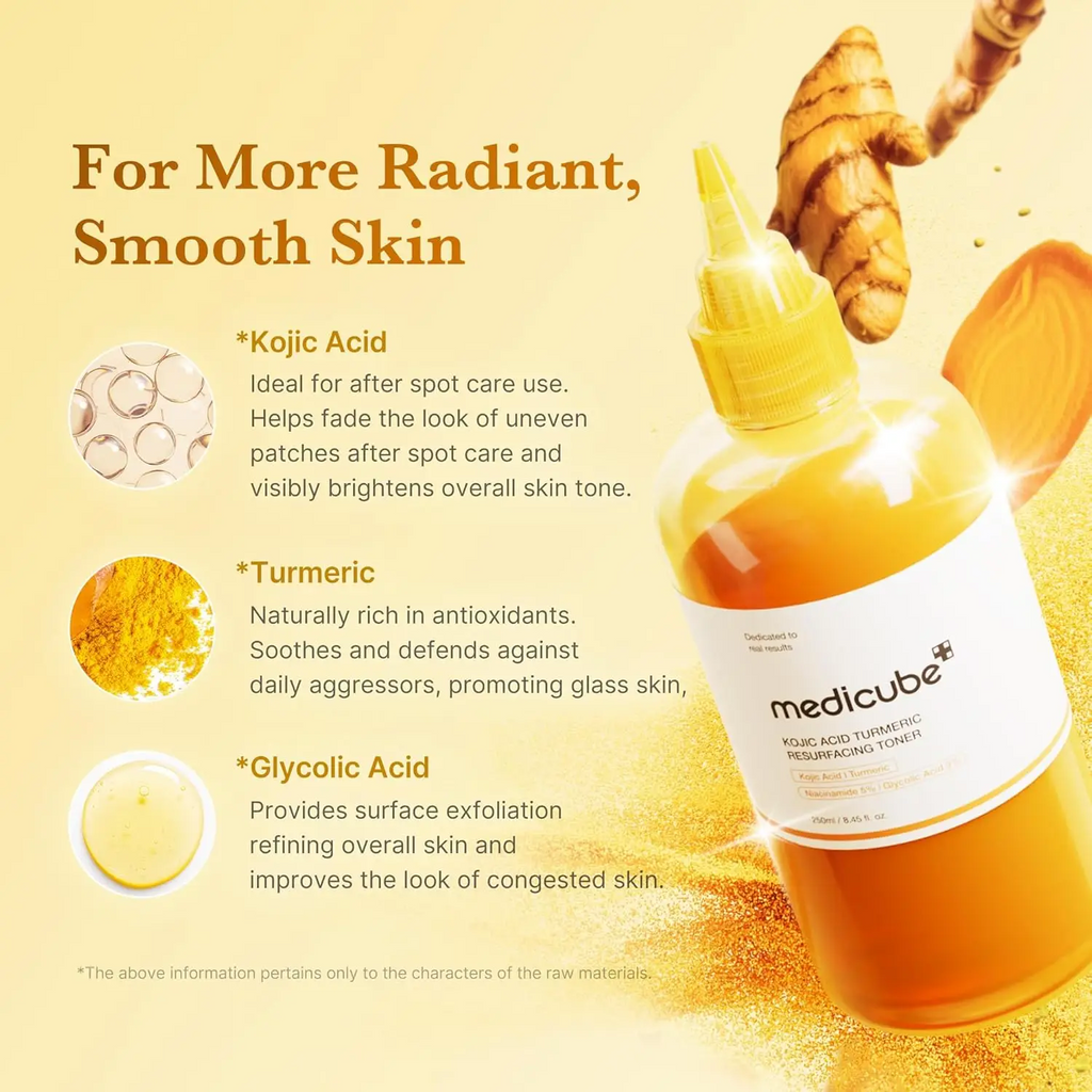 MEDICUBE Kojic Acid Turmeric Bright Skin Daily Resurfacing Toner
