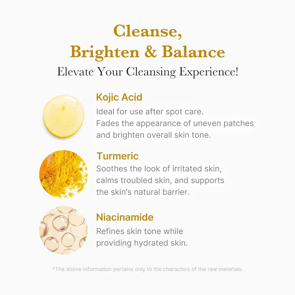 MEDICUBE Kojic Acid Turmeric Cleansing Foam (with Free Pore Brush)
