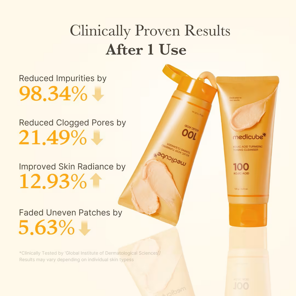 MEDICUBE Kojic Acid Turmeric Cleansing Foam (with Free Pore Brush)