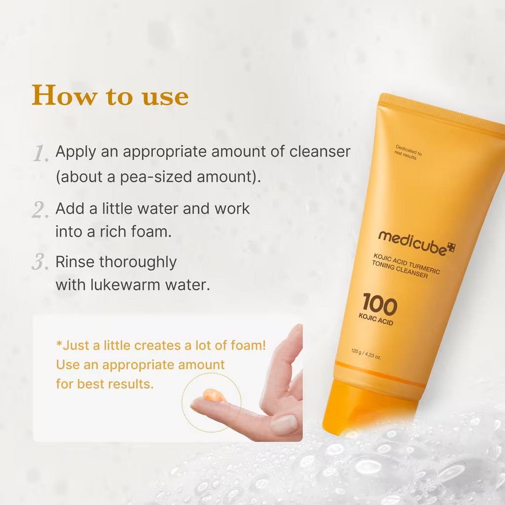 MEDICUBE Kojic Acid Turmeric Cleansing Foam (with Free Pore Brush)