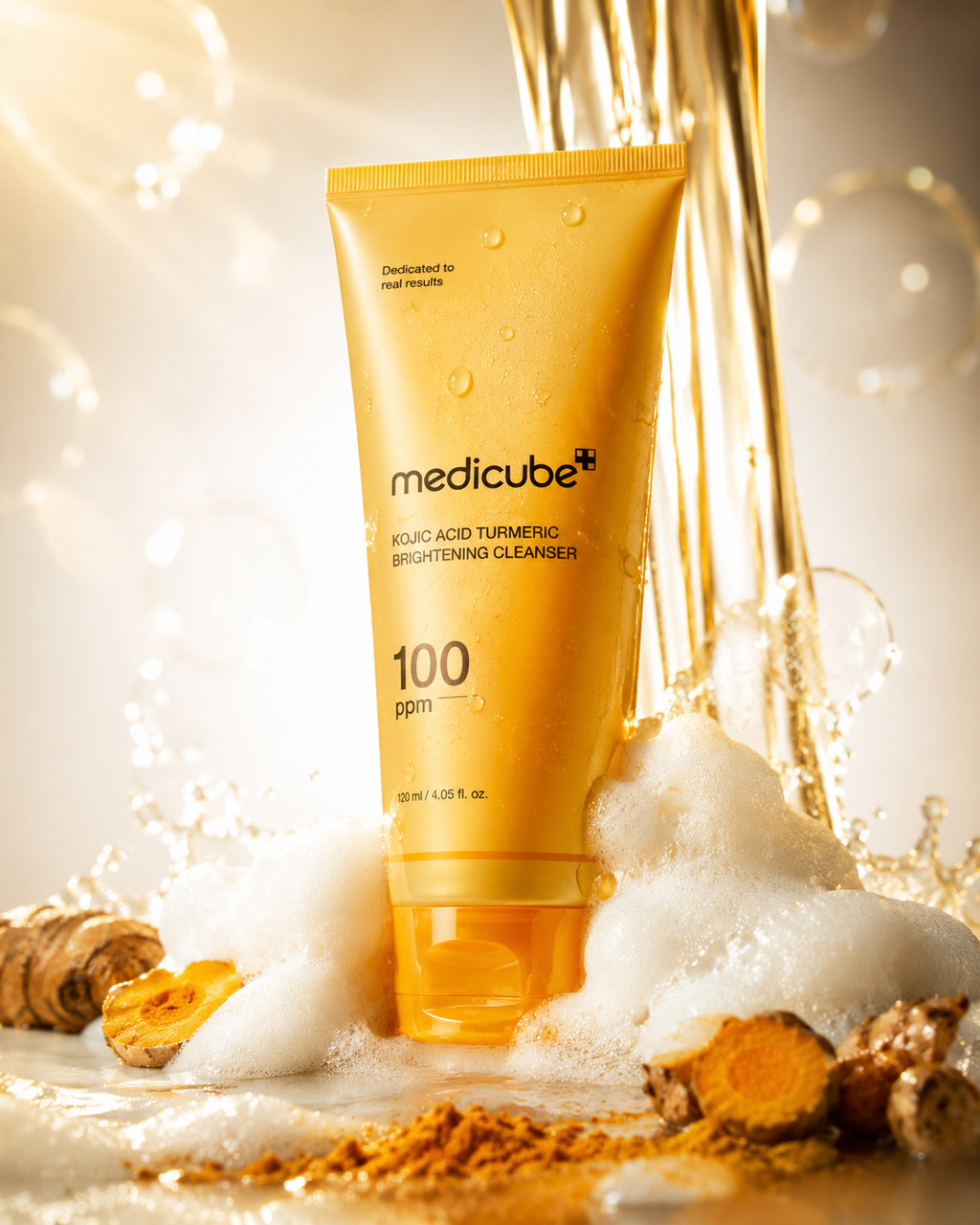 MEDICUBE Kojic Acid Turmeric Cleansing Foam (with Free Pore Brush)