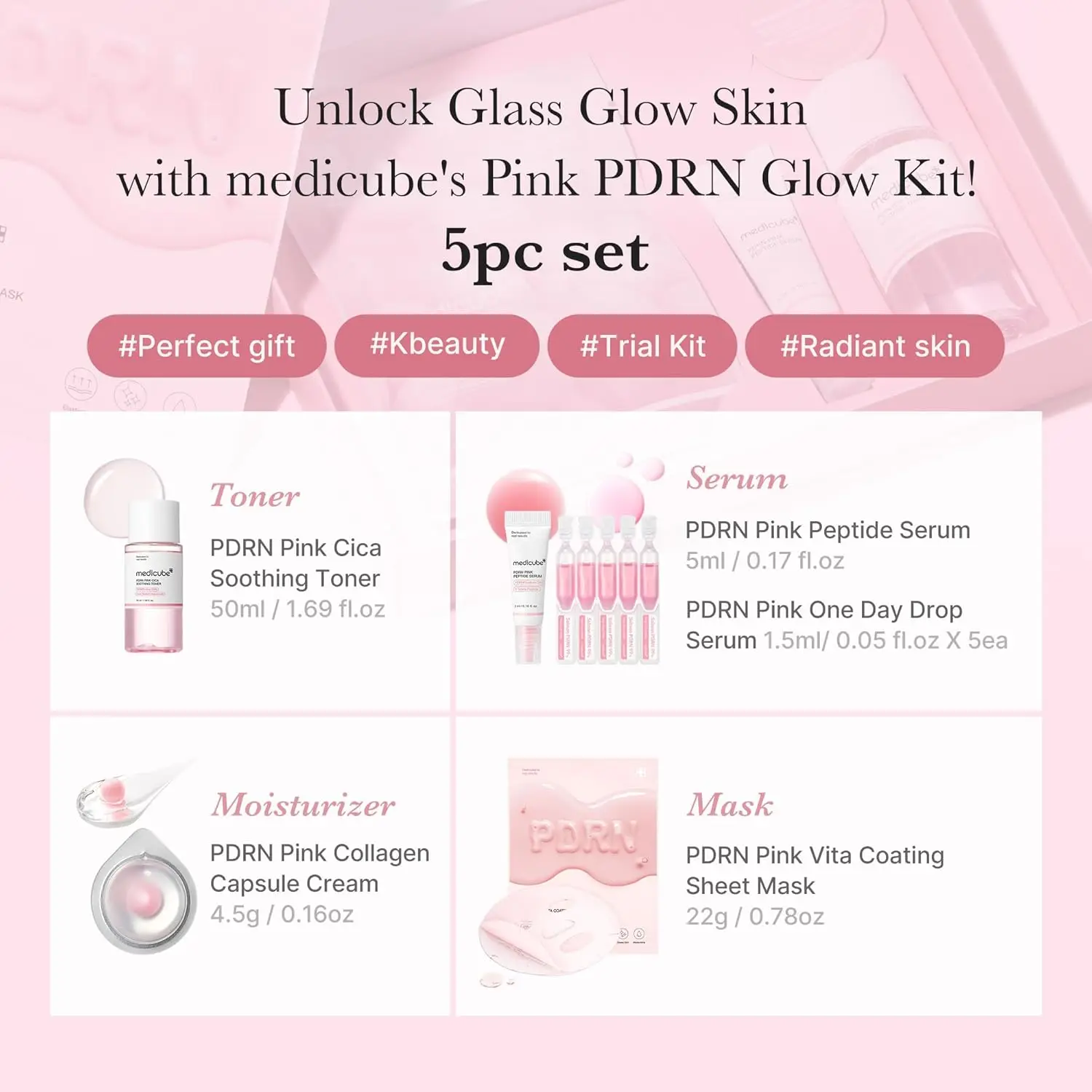 MEDICUBE PDRN Pink Glass Glow Travel Kit
