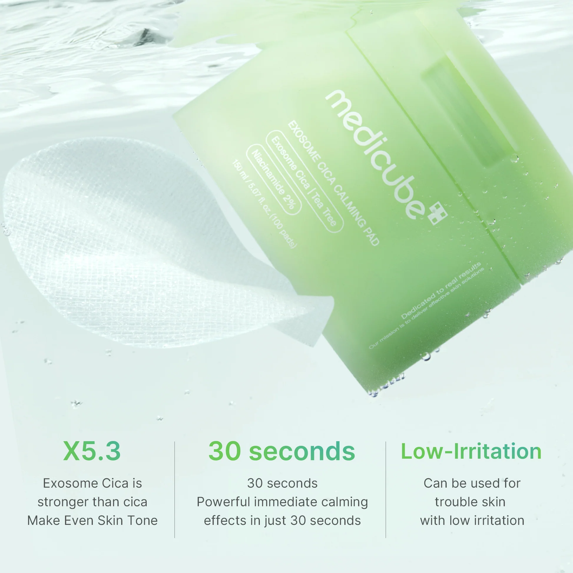 MEDICUBE Exosome CICA Tea Tree Calming Toner Pads