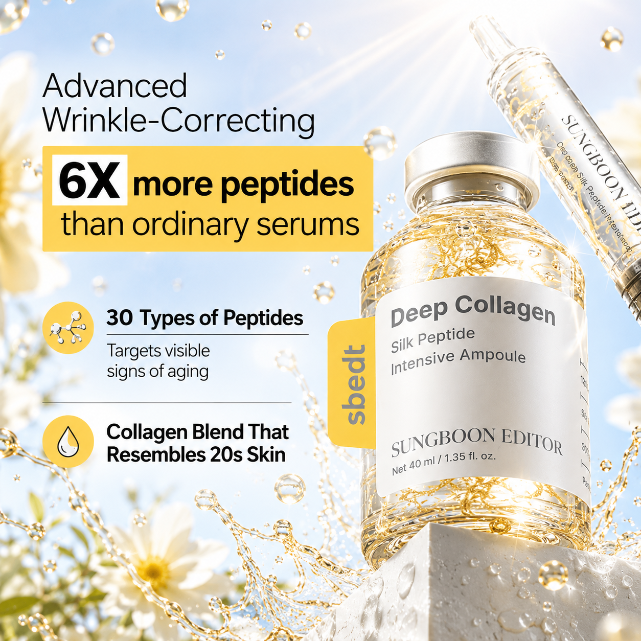 SUNGBOON EDITOR Deep Collagen Silk Peptide Intensive Ampoule