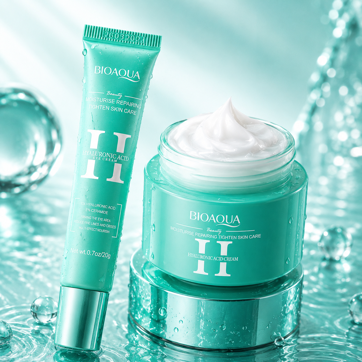 BIOAQUA Hyaluronic Acid Skin Glow Duo (Face & Eye Cream)