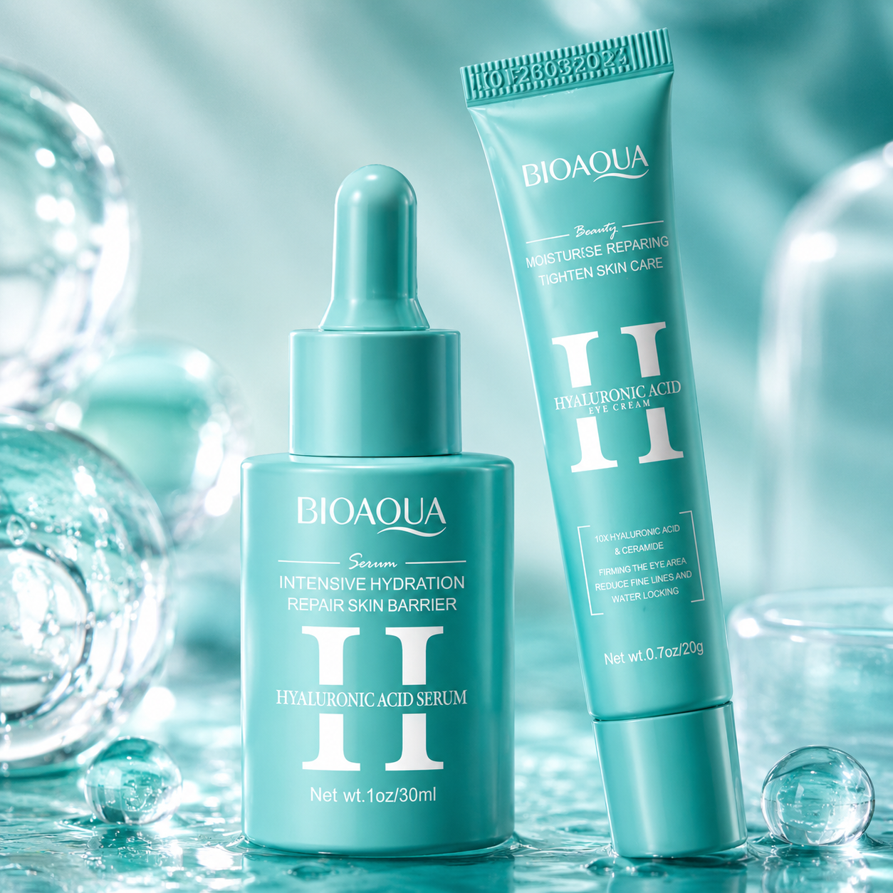 BIOAQUA Hyaluronic Acid Skin Glow Duo (Serum & Eye Cream)
