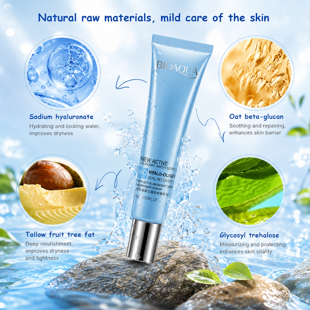 BIOAQUA Hyalo-Oligo Bright Eye Daily Renewal Hydration Cream