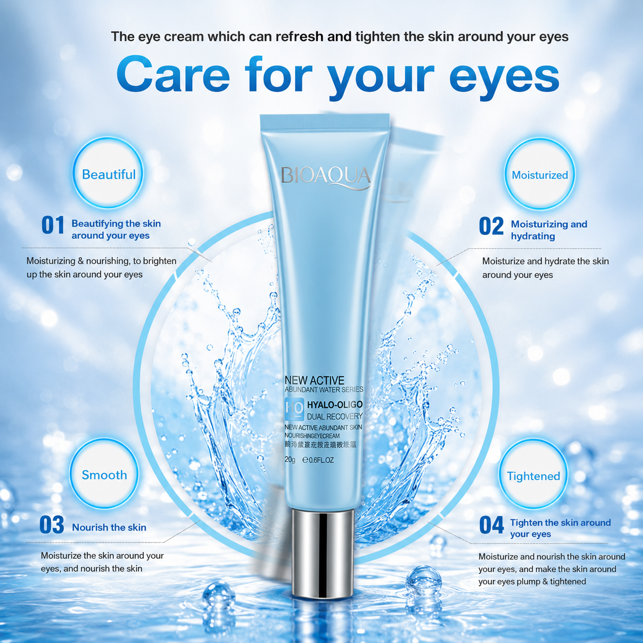 BIOAQUA Hyalo-Oligo Bright Eye Daily Renewal Hydration Cream