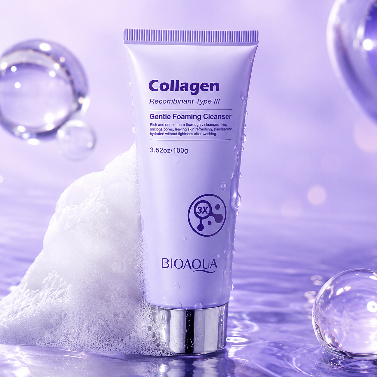 BIOAQUA Recombinant Type III Collagen Gentle Foam Cleanser