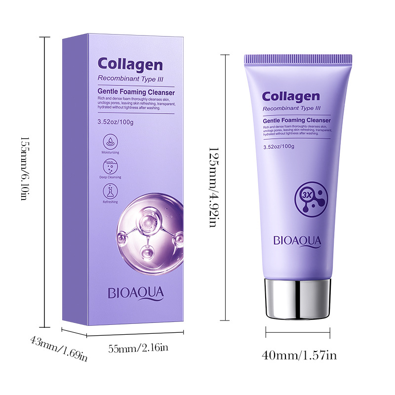 BIOAQUA Recombinant Type III Collagen Gentle Foam Cleanser