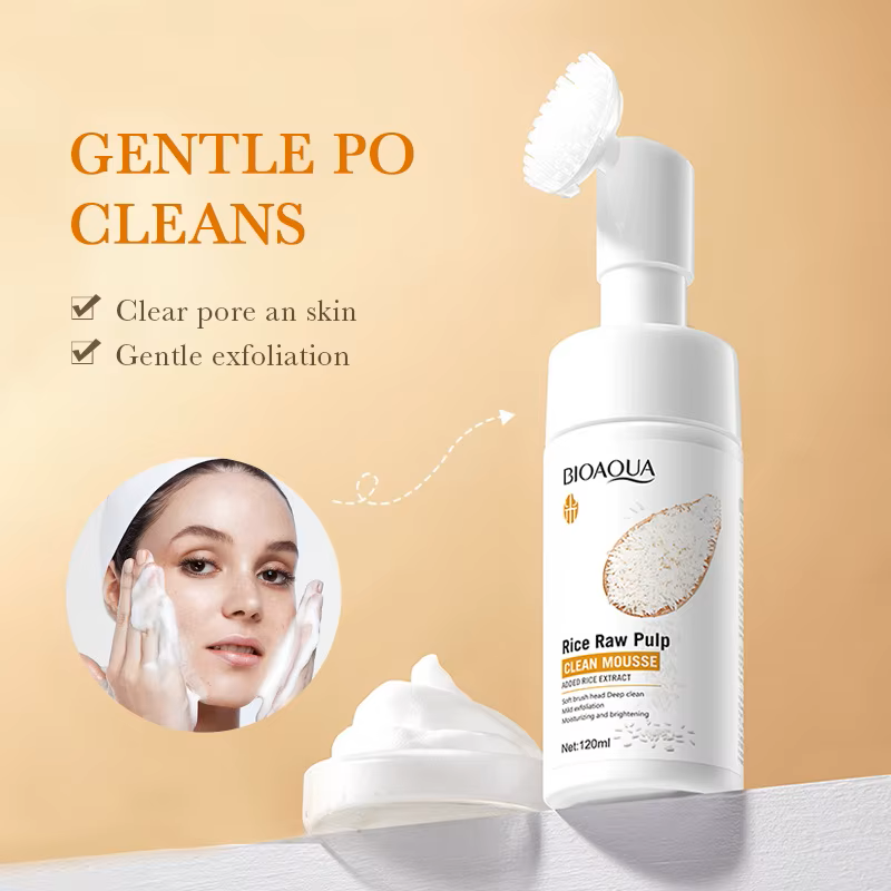 BIOAQUA Rice Raw Pulp Daily Glow Face Mousse Cleanser