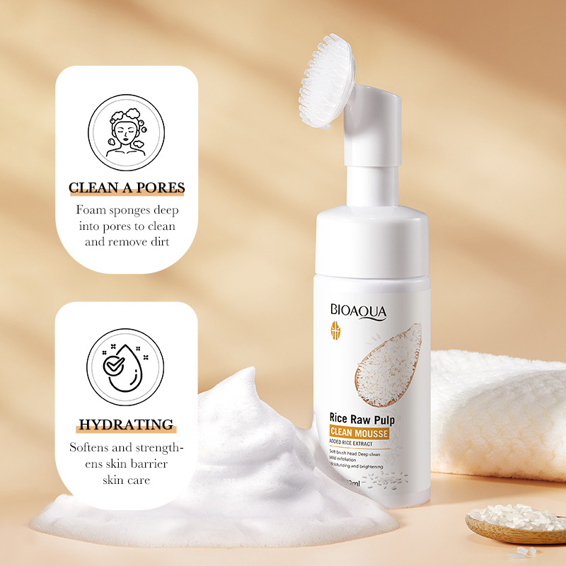 BIOAQUA Rice Raw Pulp Daily Glow Face Mousse Cleanser