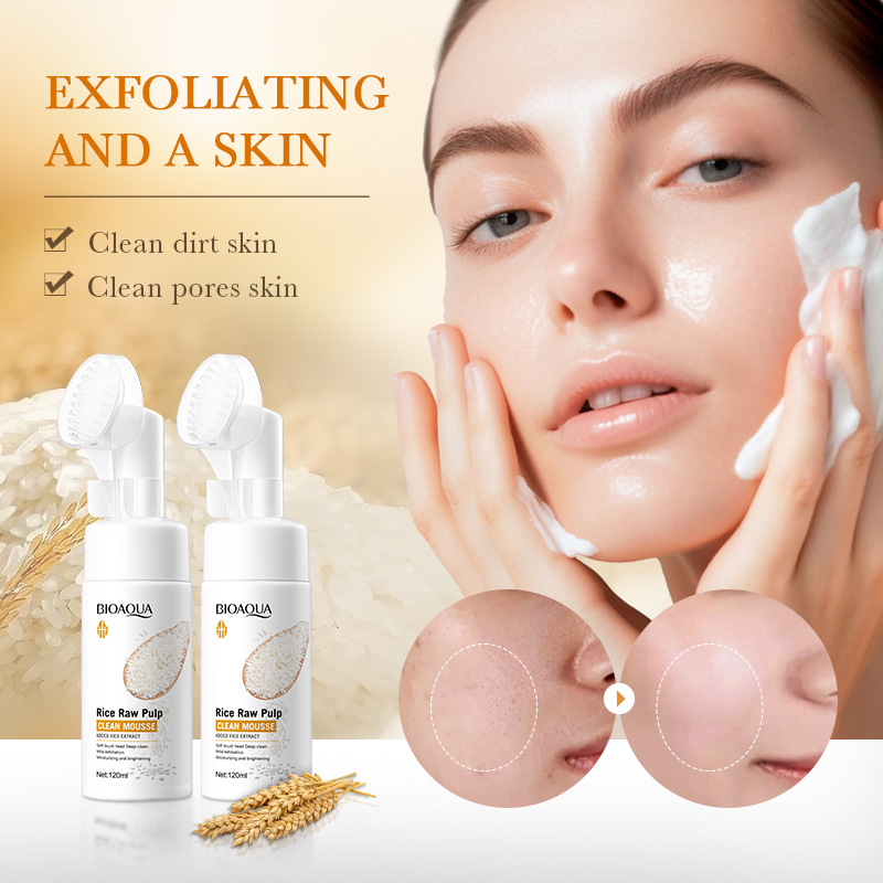 BIOAQUA Rice Raw Pulp Daily Glow Face Mousse Cleanser