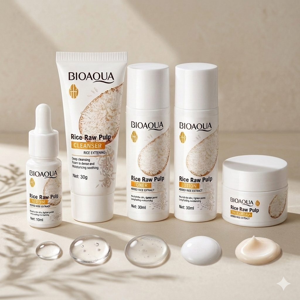 BIOAQUA Rice Raw Pulp Skin Glow Travel Kit