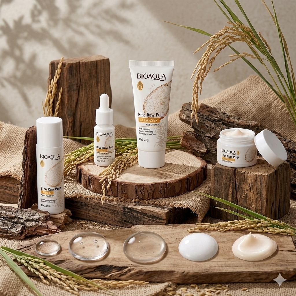BIOAQUA Rice Raw Pulp Skin Glow Travel Kit
