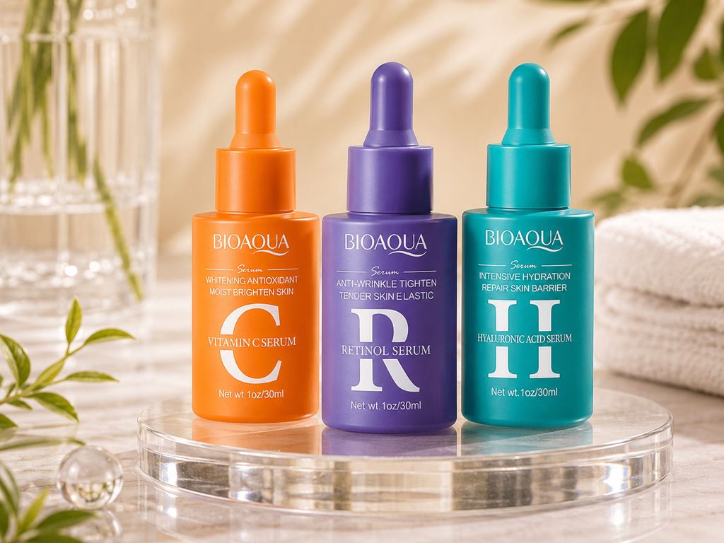 BIOAQUA Revitalizing Serum Bundle - Retinol, Vitamin C, Hyaluronic Acid (30ml )