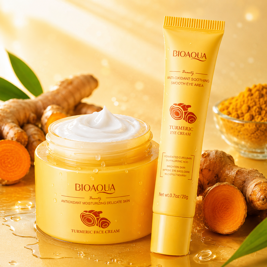 BIOAQUA Turmeric Antioxidant Anti-Aging Skin Duo (Face & Eye Cream)