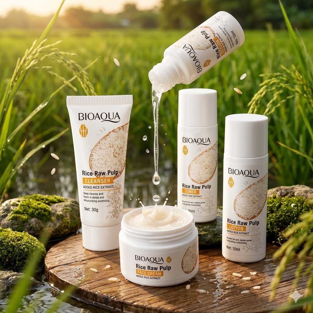 BIOAQUA Rice Raw Pulp Skin Glow Travel Kit