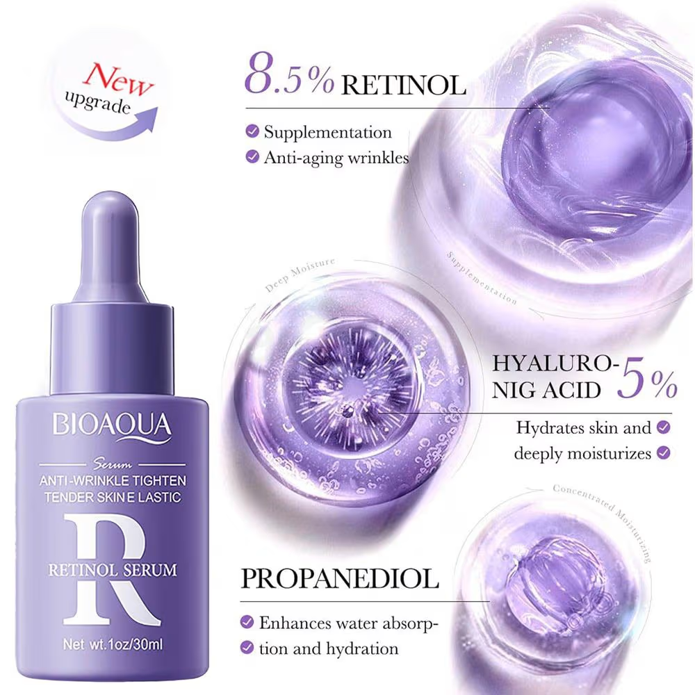 BIOAQUA Revitalizing Serum Bundle - Retinol, Vitamin C, Hyaluronic Acid (30ml )