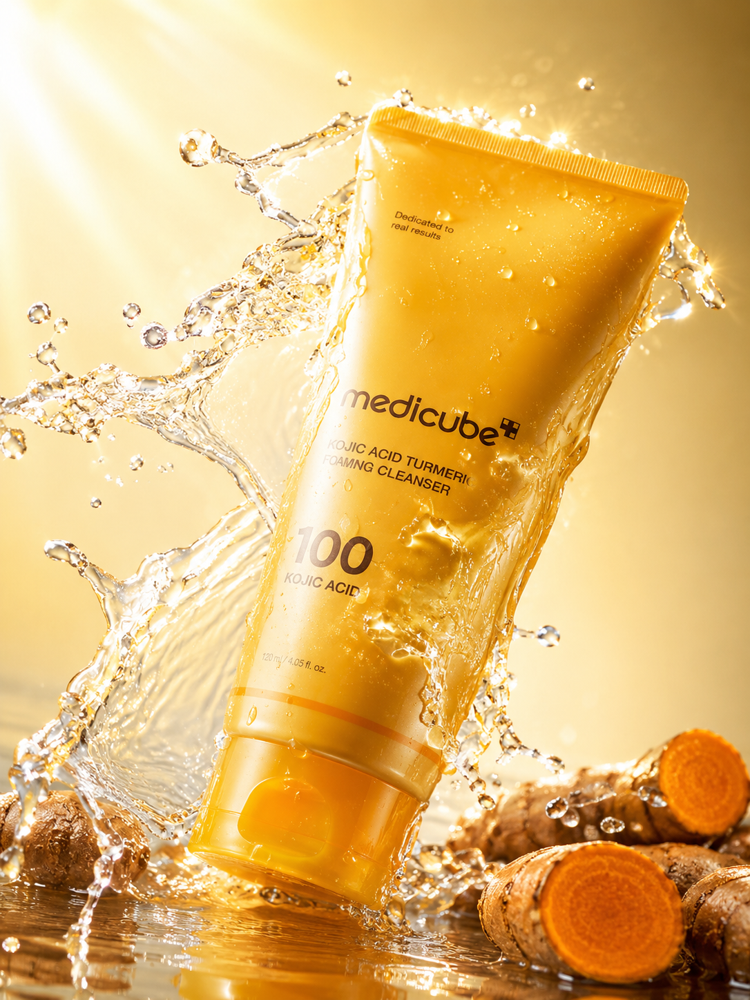 MEDICUBE Kojic Acid Turmeric Cleansing Foam (with Free Pore Brush)