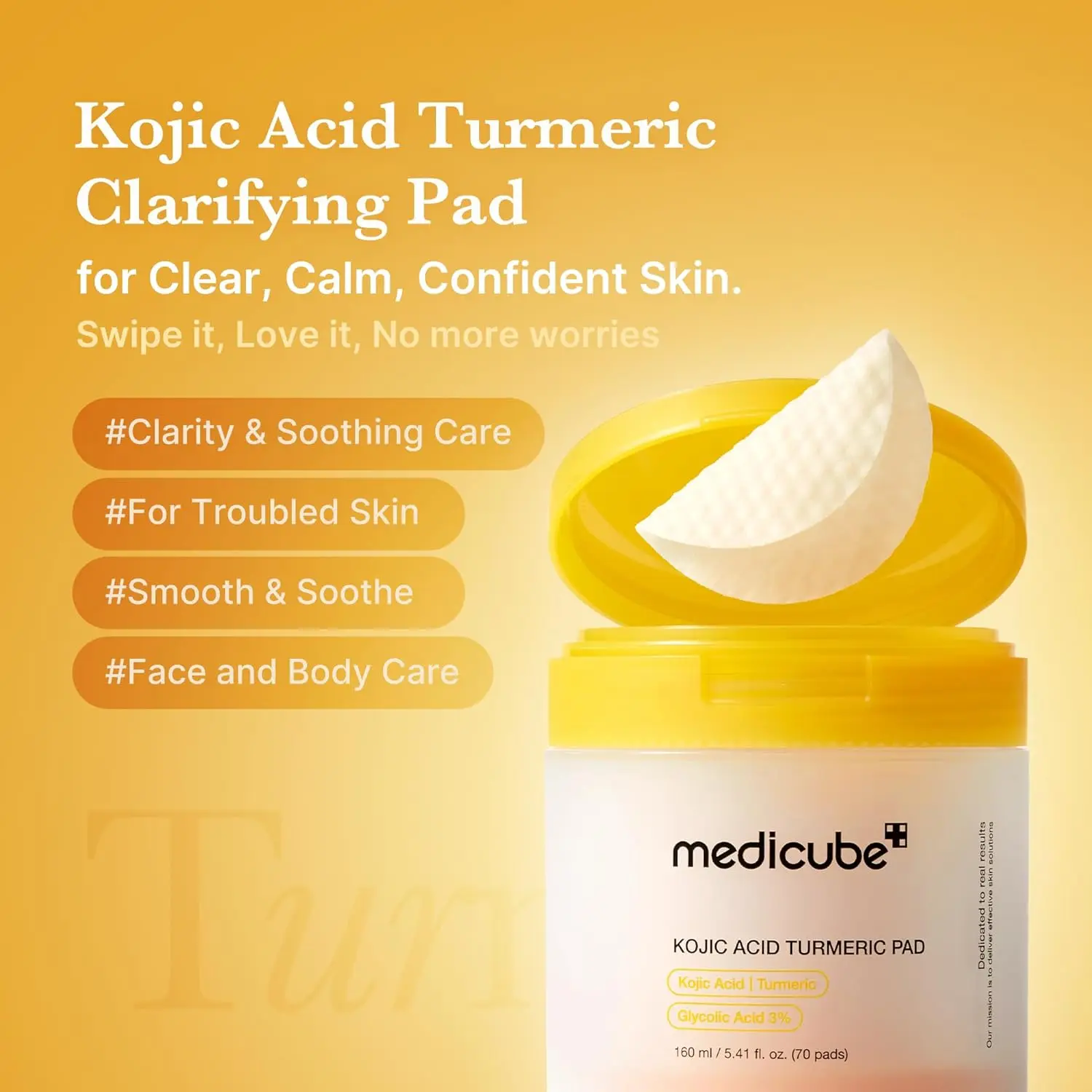 MEDICUBE Kojic Acid Turmeric Clarifying Toner Pads