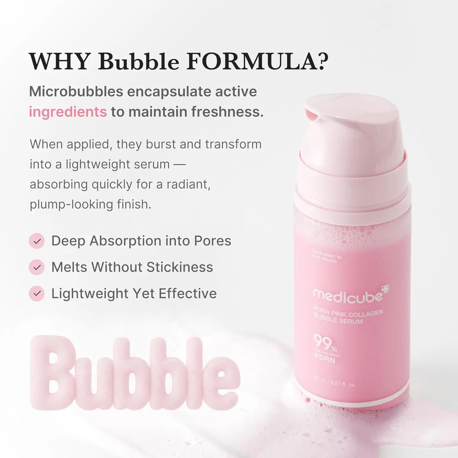 MEDICUBE PDRN Pink Collagen Bubble Serum