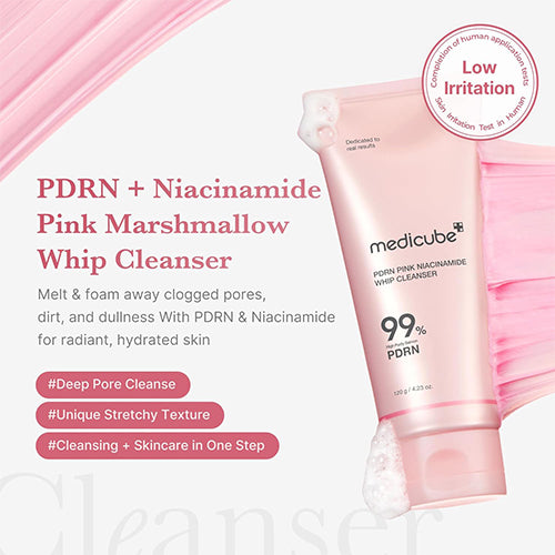 MEDICUBE PDRN Pink Glow Lift Whip Cleanser